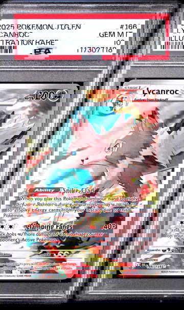 2025 Pokemon Scarlet and Violet Journey Together Illustration Rare Lycanroc #166 PSA 10