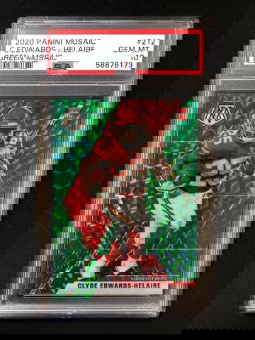 2020 Panini Mosaic - Clyde Edwards-Helaire - Rookie Green Prizm PSA 10 Gem Mint