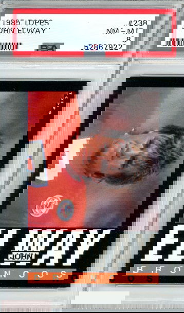 1985 TOPPS JOHN ELWAY #238 DENVER BRONCOS HOF 2ND YEAR PSA 8 NM-MT