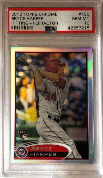 2012 Topps Chrome Bryce Harper Hitting-Refractor PSA 10 Gem Mint
