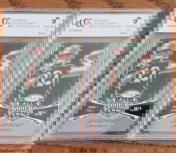 2020 Sage Tua Tagovailoa All Rookie Team x2 BCCG 9- Dolphins