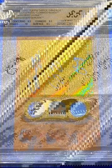 2017 Topps Triple Threads Cody Bellinger Corey Seager Julio Urias 1/1 Wood True Gem+ 