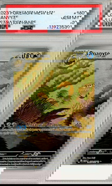 2023 POKEMON MEW EN-151 OMANYTE #180 ILLUSTRATION RARE PSA 10