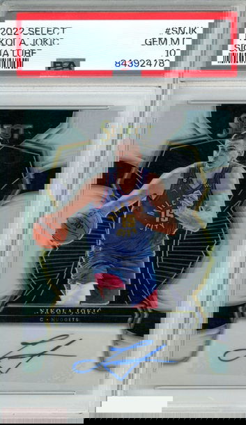 2022 PANINI SELECT SIGNATURES NIKOLA JOKIC #SNJK 67 OF 99 NUGGETS PSA 10 GEM MT