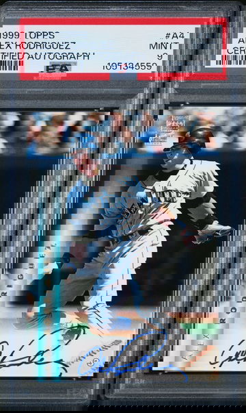 1999 Topps Alex Rodriguez #A4 Certified Autograph PSA 9