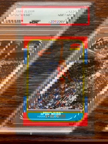 1986 Fleer Spud Webb Rookie PSA 8