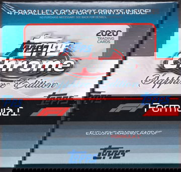 2020 Topps sapphire F1 Note: 2 small holes in shrink wrap on back by no purchase necessary and 1 below that in stripe