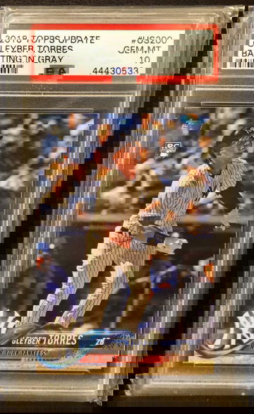 2018 Topps Update Gleyber Torres Pinstripe Jersey Yankees RC Rookie PSA 10