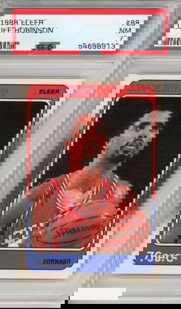 1988 FLEER CLIFF ROBINSON #88 PHILADELPHIA 76ERS PSA 7 NM