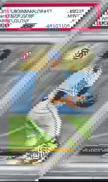 2017 Bowman Draft MacKenzie Gore Wearing Glove PSA 9 Mint