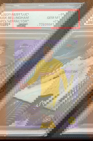 2020 Finest UCL Jude Bellingham #6 Purple Refractor RC 64/250 PSA10