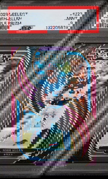 2024 Panini Select Prizm Purple Josh Allen #122 /75 PSA 9