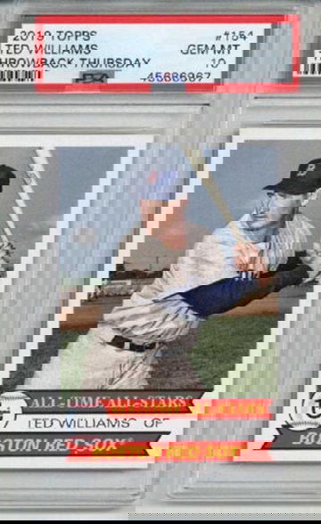 2019 TOPPS THROWBACK THURSDAY #154 TED WILLIAMS RED SOX PSA 10 LOW POP