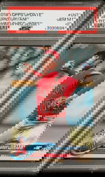 Shohei Ohtani 2018 Topps Update Red Jersey Pitching #US1 Rookie RC PSA 10