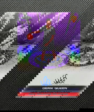 Derik Queen 2025-26 Topps Chrome Autograph Issue Rookie RC Purple Refractor #60/75