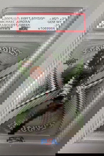 2008 Upper Deck First Edition Michael Jordan Starquest Green Psa 10 Gem Mint Sq-20 Chicago Bulls Goat HOF