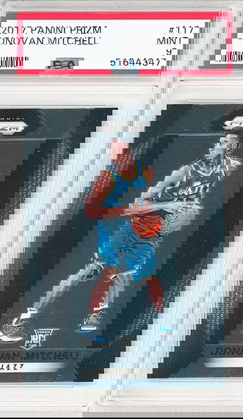 DONOVAN MITCHELL 2017 PANINI PRIZM PSA 9 MINT #117 (4347)