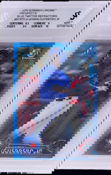 2016 Bowman Chrome Blue Vladimir Guerrero Jr. #BCP55 /15 BGS 9