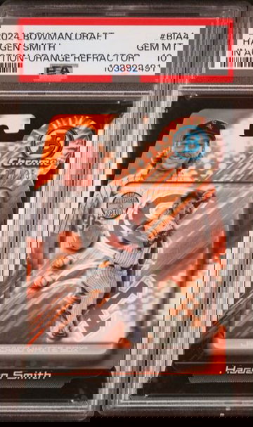 2024 Bowman Draft Hagen Smith In Action Orange Refractor /25 PSA 10