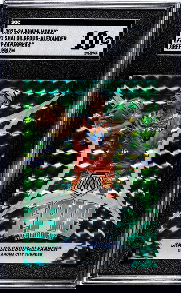 2023-24 Panini Mosaic #1 Shai Gilgeous-Alexander Epic Performers Green Prizm SGC 10