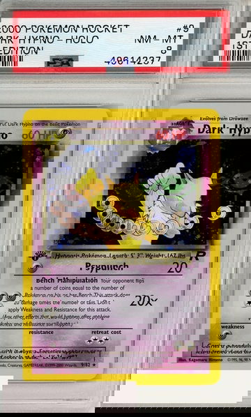 2000 POKEMON ROCKET DARK HYPNO-HOLO #9 1ST EDITION PSA 8 NM-MT