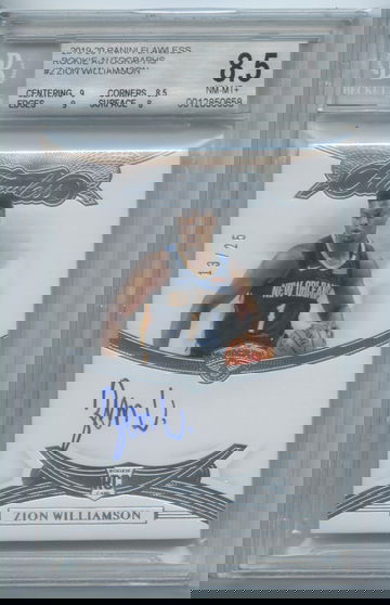 2019-20 Panini Flawless Zion Williamson Rookie Auto #/25 BGS 8.5/10