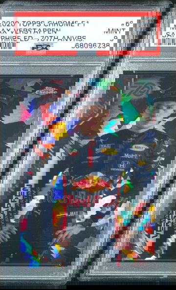 2020 Topps Chrome Sapphire Max Verstappen 70th Anniversary /70 Formula 1 F1 PSA 9