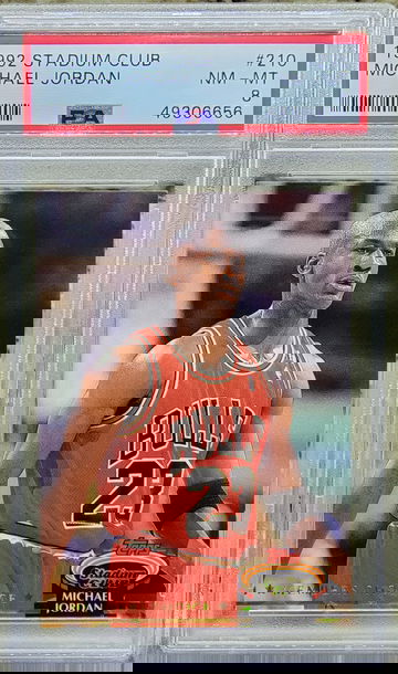 1992 Topps stadium club Michael Jordan #210 PSA 8 NM-MT