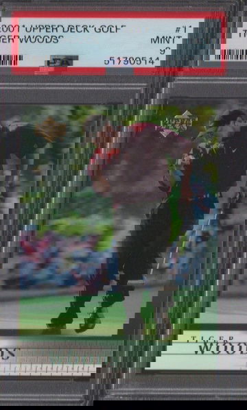 2001 Upper Deck Tiger Woods RC PSA 9 Mint