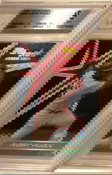 2001 Topps Stars #198 Albert Pujols (ROOKIE) BGS 9 MINT