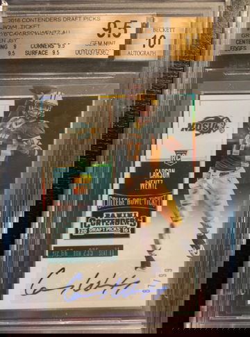 2016 Contenders Draft picks  Carson Wentz Auto BGS 9.5 Gem Mint Bowl Ticket /99 SP Variation 