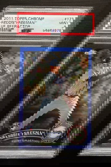 Dodger Blue Match 2011 Topps Chrome Freddie Freeman #173 L Refractor /99 PSA 9