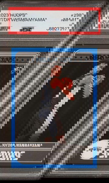 2023 Panini NBA Hoops Victor Wembanyama Blue #298 PSA 8 [BK-2A.24]