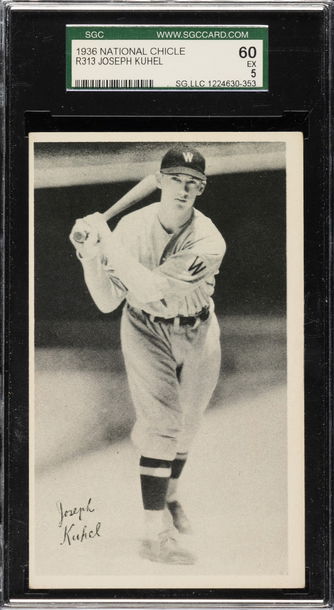 1936 National Chicle FIne Pen R313 Joe Kuhel Washingon Senators SGC 60 EX 5