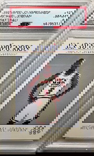 1992 IMPEL OLYMPICARDS #12 MICHAEL JORDAN PSA 8