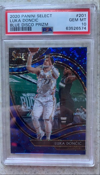 2020 Select Luka Doncic Blue Disco Prizm PSA 10 #/25