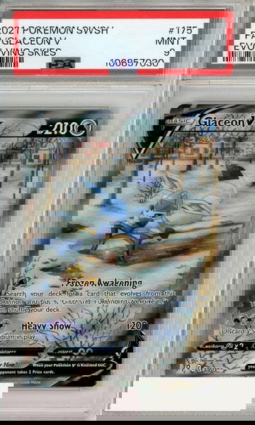 2021 POKEMON SWORD SHIELD EVOLVING SKIES FA GLACEON V #175 PSA 9