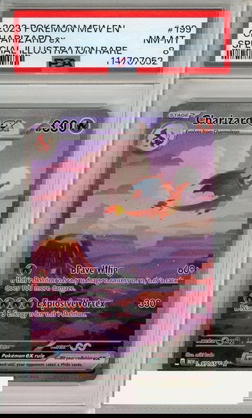 2023 POKEMON MEW EN-151 CHARIZARD EX #199 SIR PSA 8 NM-MT