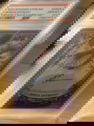 2024 Bowman Sterling Roman Anthony PARA Purple Refractor Auto /120