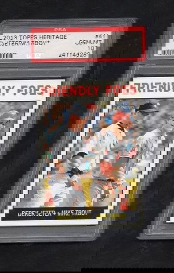 2013 Topps Heritage #41 Friendly Foes Jeter/Trout PSA 10 GEM MINT