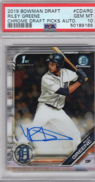 2019 Bowman Draft Riley Greene Chrome Auto PSA 10 GEM MT