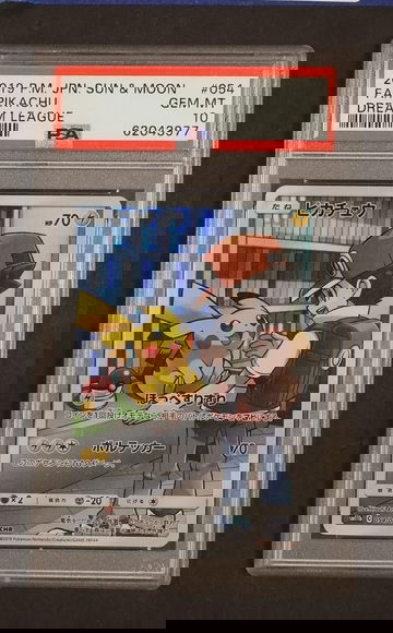 2019 Pokémon Sun & Moon Dream League Japanese Pikachu #054/049 CHR Holo PSA 10