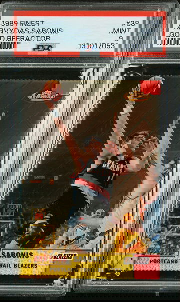 Arvydas Sabonis 1999 Finest Gold Refractor /100 PSA 9