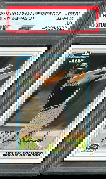 NOLAN ARENADO 2010 BOWMAN PAPER PROSPECTS #BP 97 PSA 10 RC