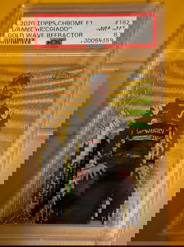 2020 Topps Chrome Formula 1 F1 Daniel Ricciardo Portrait Gold Wave /50 PSA 8 182