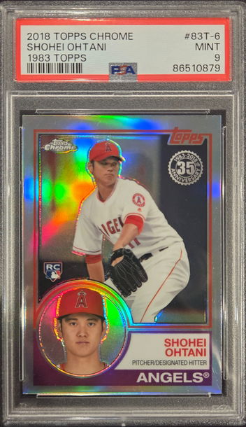 2018 Topps Chrome Shohei Ohtani 1983 Topps PSA 9 