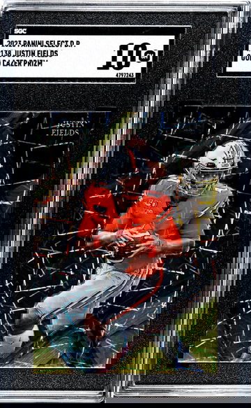 2023 Panini Select Draft Picks #138 Justin Fields Gold Lazer Prizm SGC 10