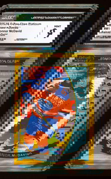2015-16 O-Pee-Chee OPC Platinum Seismic Gold Connor McDavid RC /50