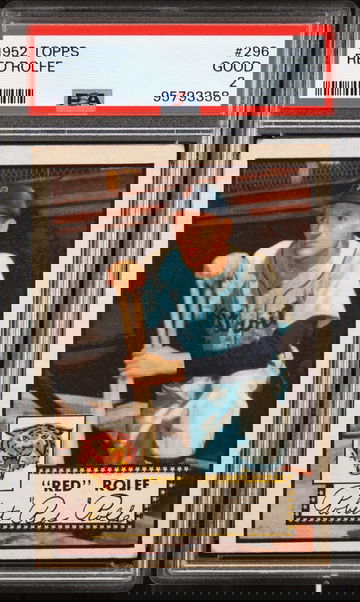 1952 Topps Red Rolfe #296 Baseball Detroit Tigers PSA 2