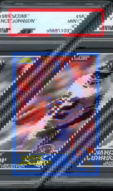 1989 Score Vance Johnson #56 Denver Broncos - PSA 9 - Low Pop